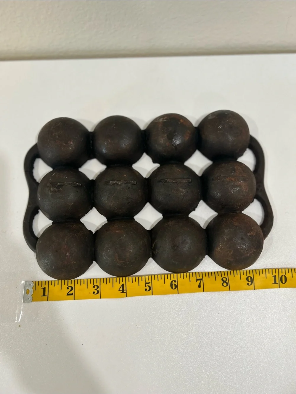 Cast Iron Golf Ball Vintage Pan Ebelskiver / Aebleskiver Pan - 12-Well